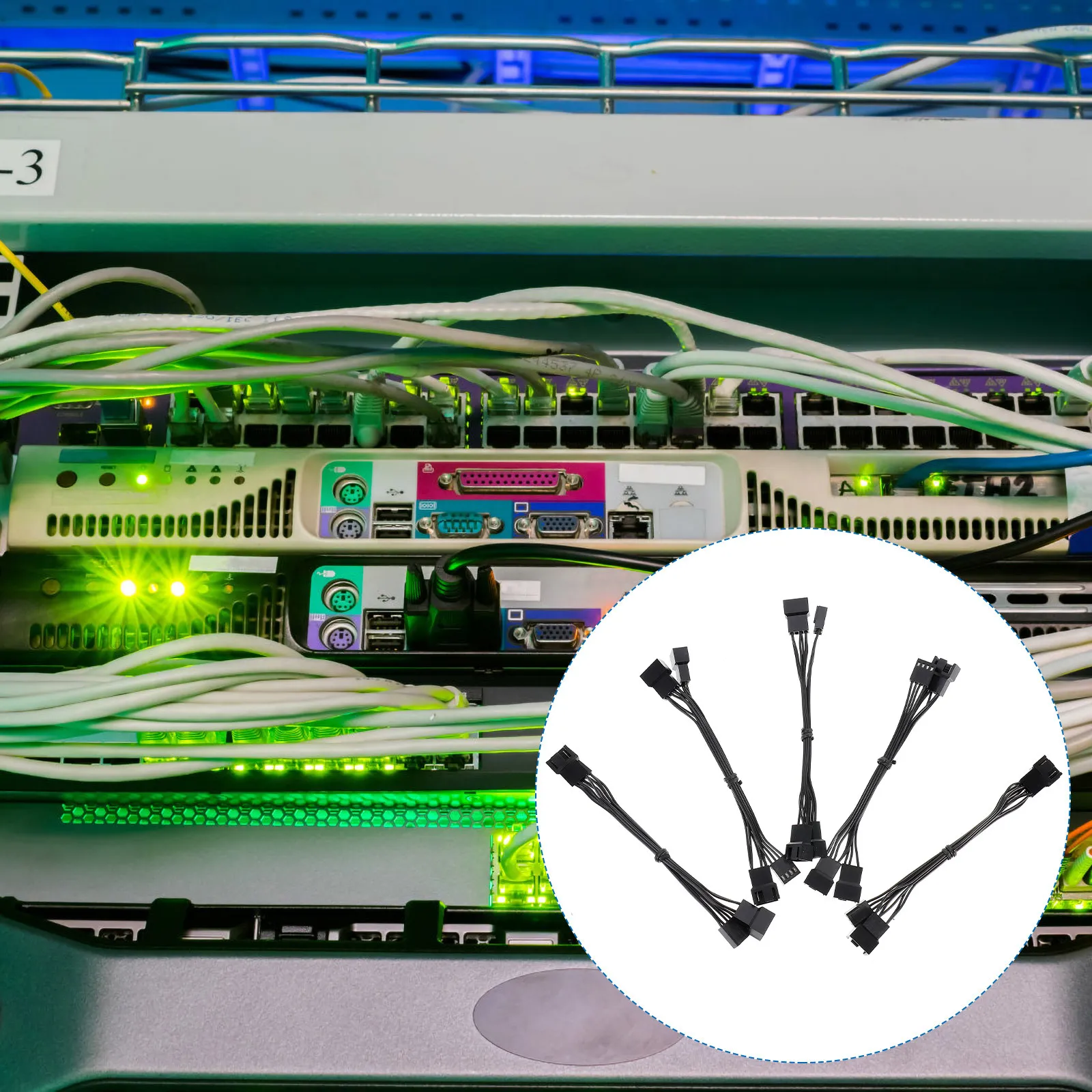 

Комплект из 5 черных кабелей-разветвителей для вентиляторов ЦП, удлинитель интерфейсного кабеля для ПК, автоматическое управление несколькими вентиляторами, эффективное подключение