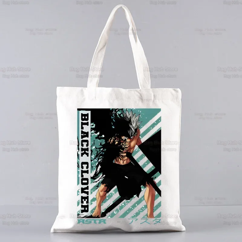 Asta Yuno Yami Sukehiro Shopping Bag Shopper Eco Canvas Cotton Japanese Anime Black Clover Shopper Bag Shoping Sacolas riutilizzabili