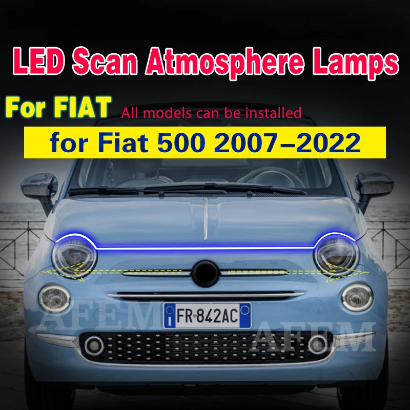 Headlight Scan Starting Light Strip Led Lamp DRL 12V For Fiat 500 2007-2022 Universal Waterproof Flexible Daytime Running Light