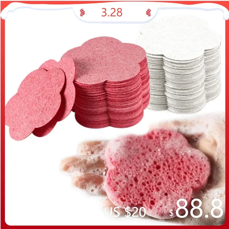 

20PCS Face Cleaning Sponge Pad for Exfoliator Mask Facial SPA Massage Makeup Removal Thicker Compress Natural Cellulose Reusable