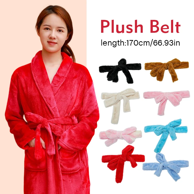 

Womens Waist Belt Plush Wrap Corset Pajamas Coat Waistband Bath Towel Strap Flannel Belt