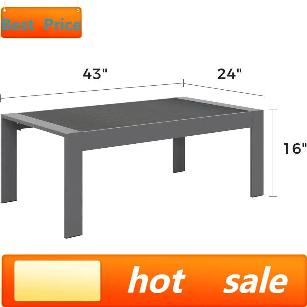 

BestsellerAluminum Outdoor Coffee Table, All-Weather Rectangle Metal Patio Coffee Table Furniture for Balcony, Garden, Indoor or