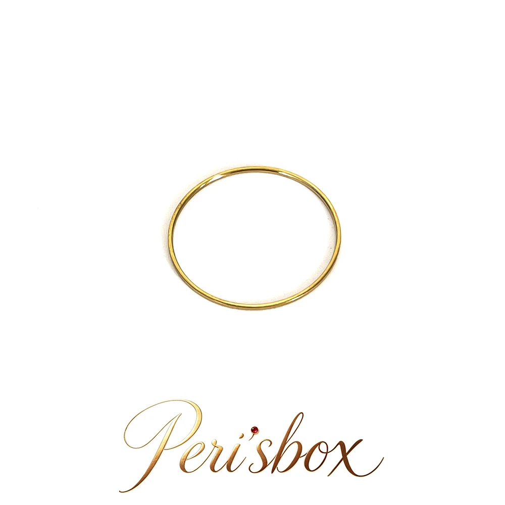 Peri'sbox 0.5mm Extremely Thin Stainless Steel Anti-Tarnish Rings for Women Fashion Simple 18K Pvd Gold Plated Ring Office Style