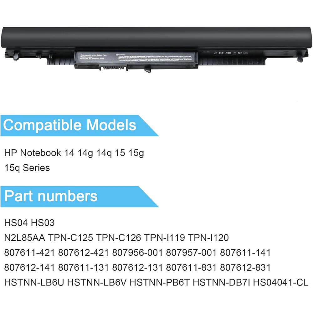 807956-001  for HP Battery HS04 HS03 807957-001 807611-421 HSTNN-LB6U Notebook 15-AY039WM TPN-I119 G4/G5 240 245 246 250 256