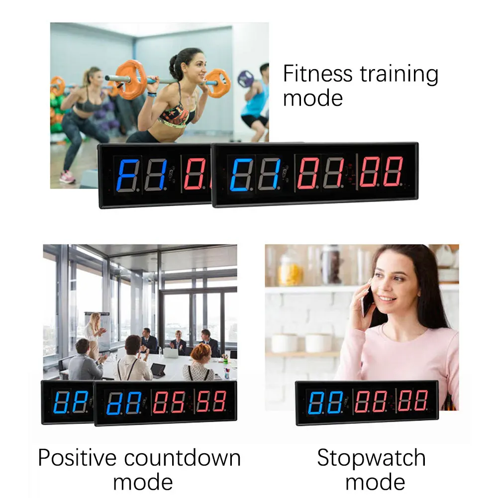 Sports Digital Timer With Remote 6-Digit Game Challenges Countdown Timer For Home Gym