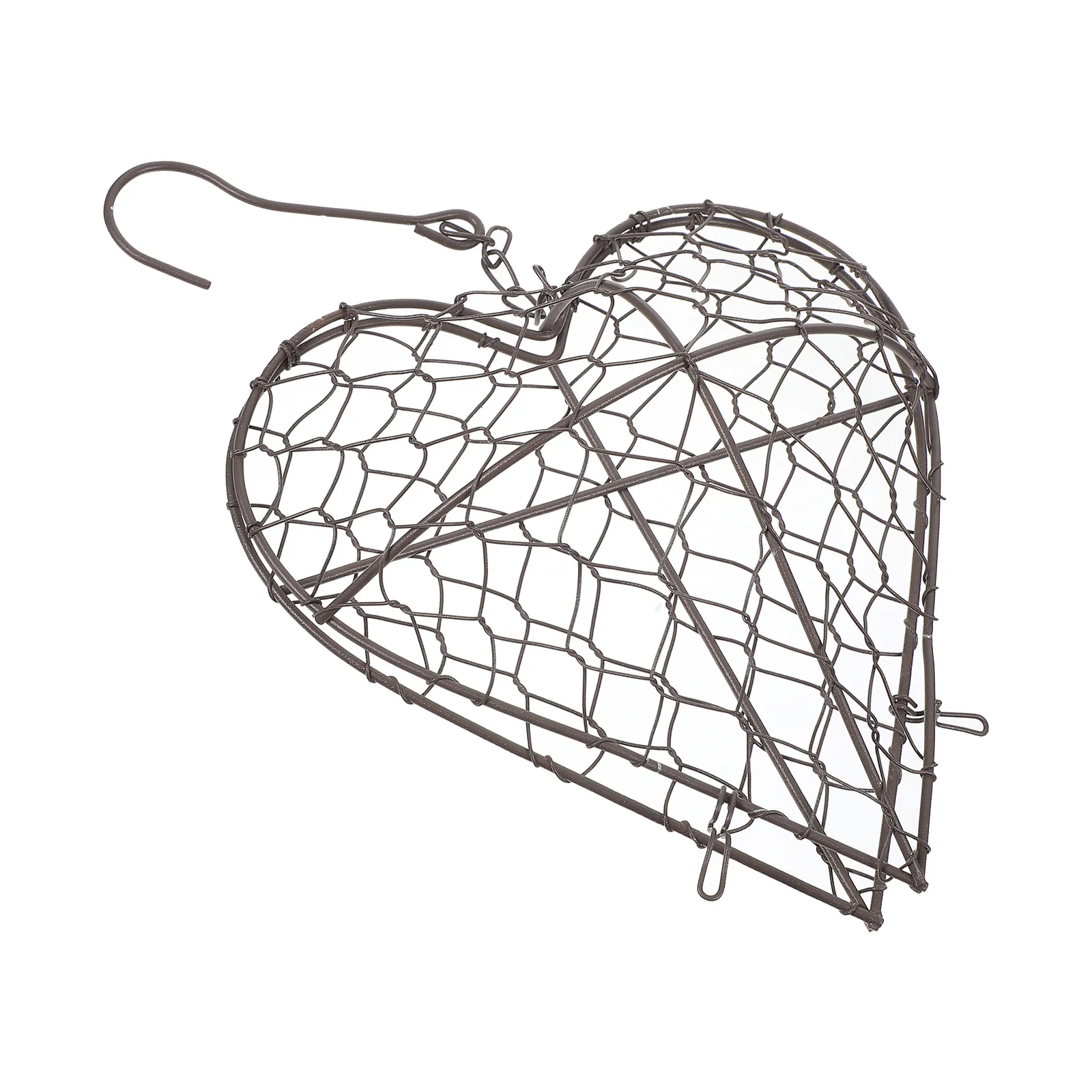 

Iron Wreath Hanging Basket Heart Shape Wall Hanging Planter For Indoor Outdoor Garden Decor Succulent Plant Container