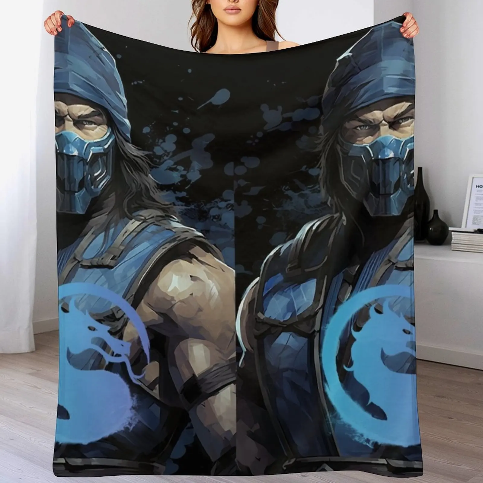 

MK 1 Sub Zero Throw Blanket Hair Shaggy valentine gift ideas Decorative Sofas Blankets