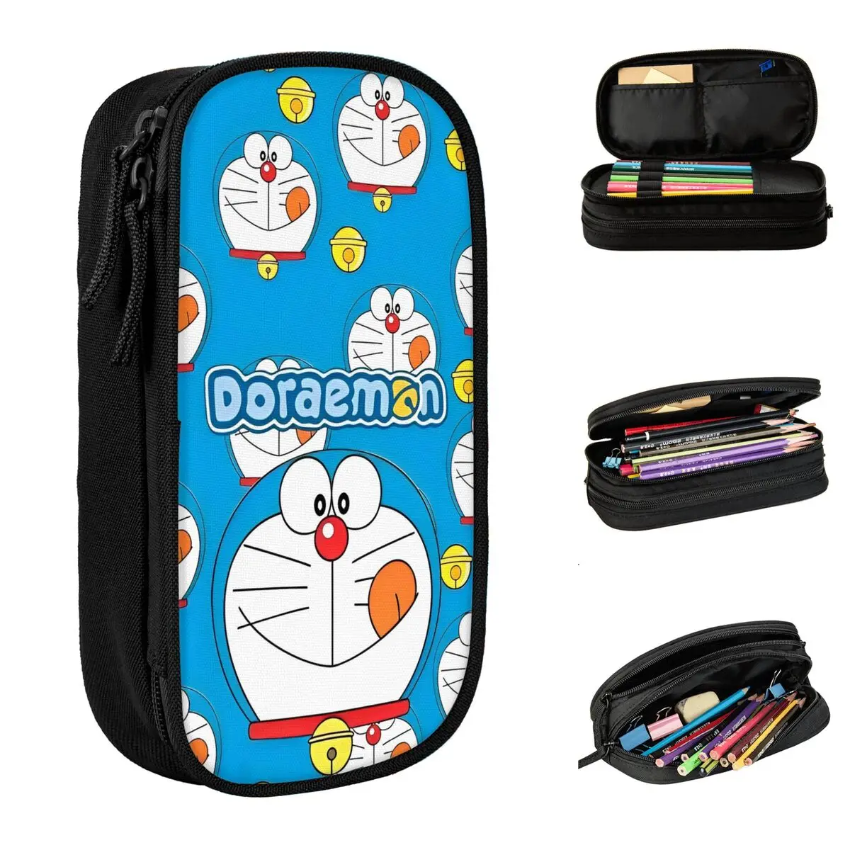 

Пенал Doraemon для студентов, школьный пенал на молнии, милый дизайн, канцелярские принадлежности