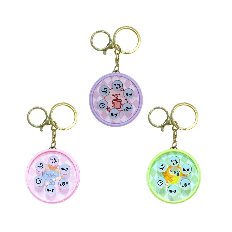 573B Portable Mini Electronic Drum Animal Game Keychain Decompression Toy Ornament For Stress Relief And Fun