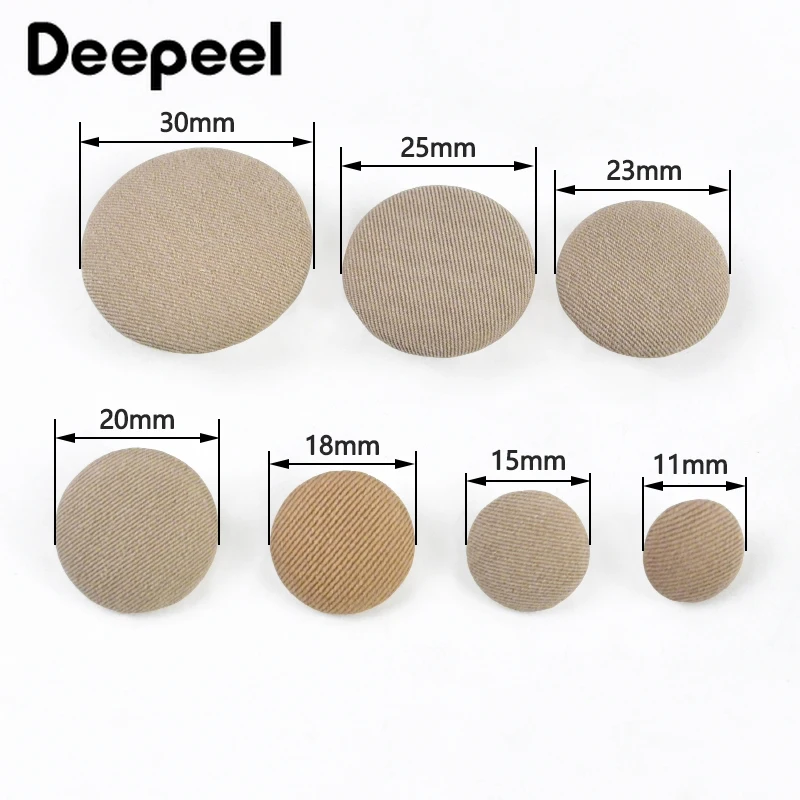 20Pcs Deepeel 11-30mm Alloy Cloth Covered Round Buttons for Clothing Coat Decorative Snap Button Shirt Buckle Sewing Accessories