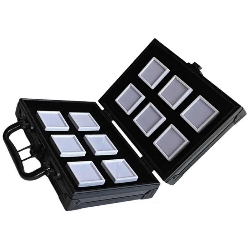 A52E Portable Size Aluminum Alloy Gemstones Organizers With Soft Sponge Cushion Designs for Home or Exhibition Display Use