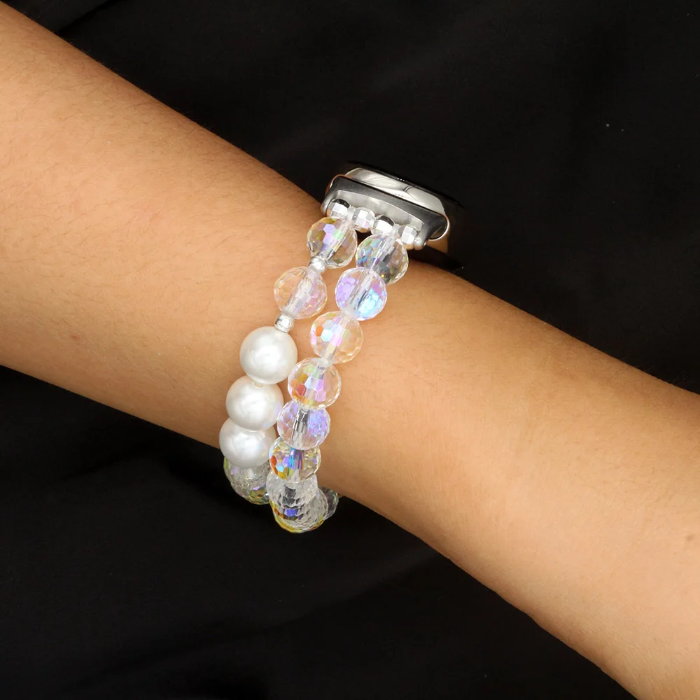 

Браслет Mi Band 8 для Xiaomi Smart Band 9/10, нарядный ремешок, женский браслет, сменные умные часы, ювелирные изделия, эластичный бисер