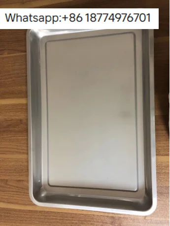 

High Quality Durable Stainless Steel Rectangle Serving Tray with Polished Finish Dishwasher Safe Food Contact Safe for Home Use