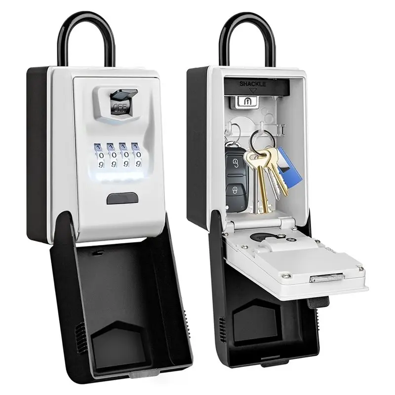 【PROMOTION】Resettable Code Key Box, Security Hook Lock Boxes For House Key, Waterproof Outdoor Key Hiding Hider For House Key St