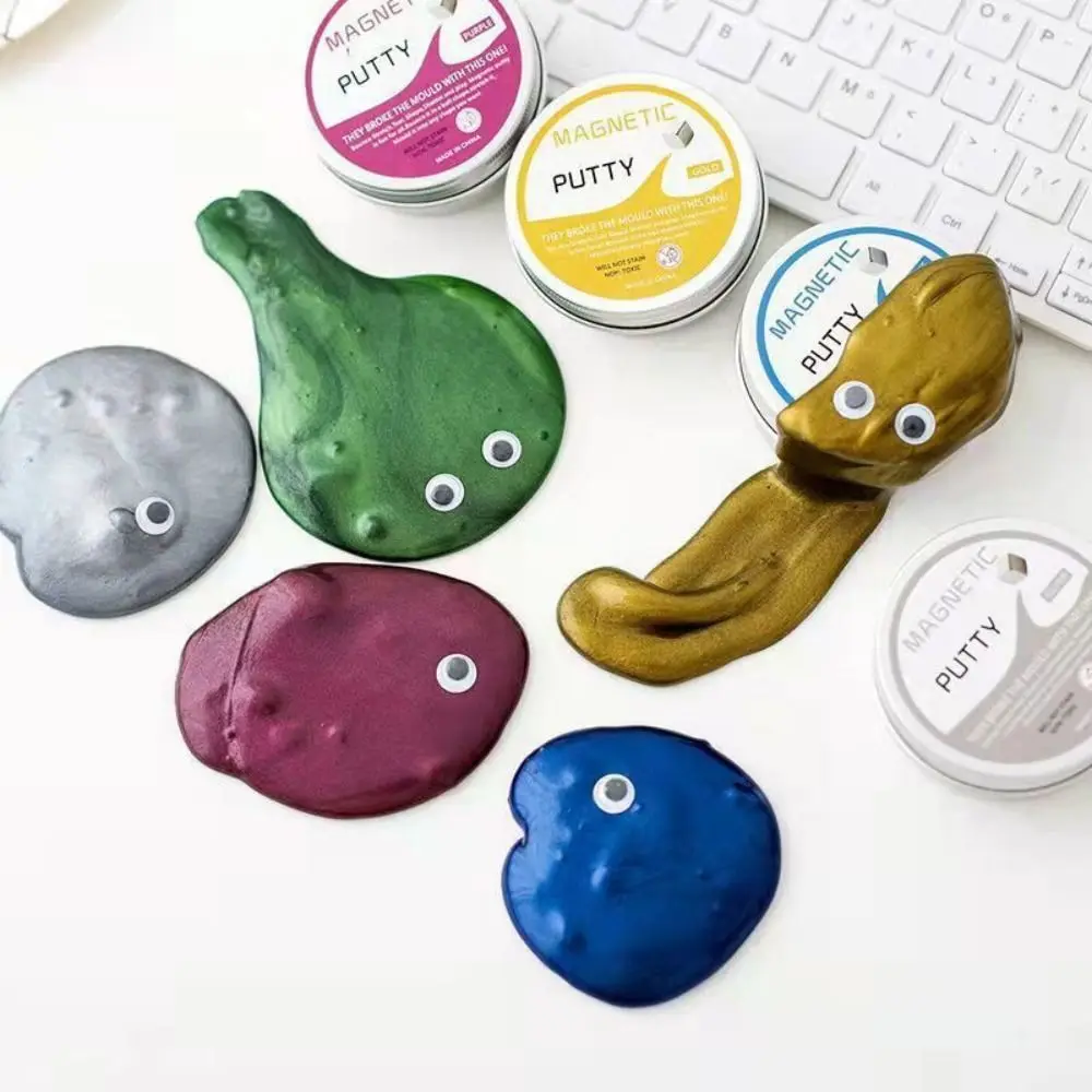 Resina magnética saltando lama ferrofluido argila colorida sucção magnética diy alta estiramento lama playdough crianças brinquedos