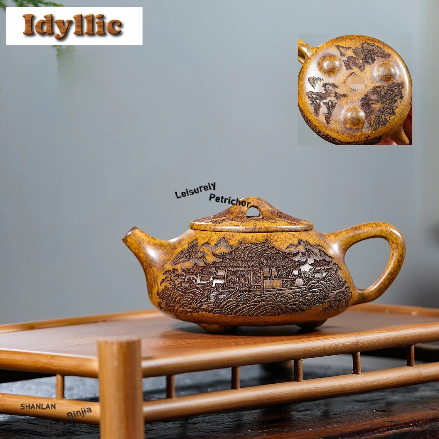 

280 мл Исин Фиолетовые глиняные чайники Ручной работы Каменный совок Горшок из необработанной руды Порцеляновый грязевой чайник с ситечком Чайный сервиз Zisha