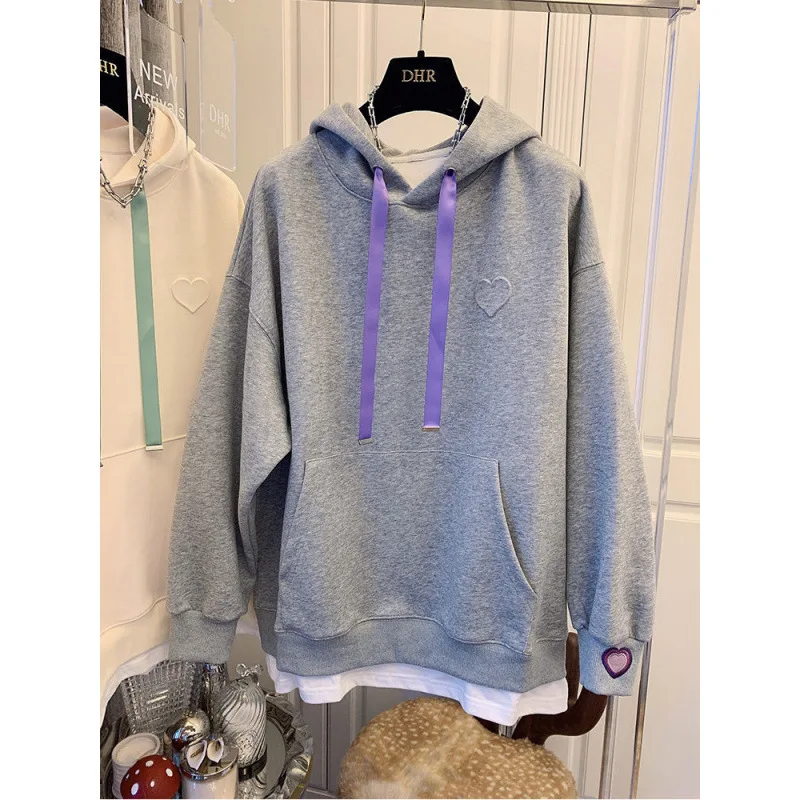 

Хлопковые толстовки с капюшоном, женские укороченные трехмерные нашивки, стираная строчка, контрастные контрастные цвета, хаки, старые с напуском