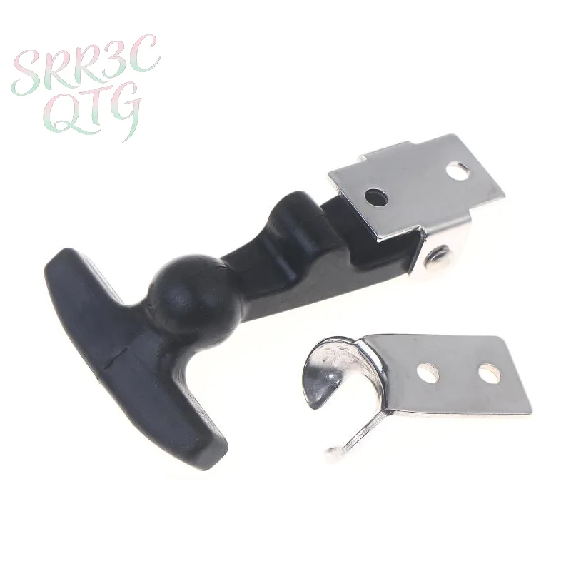 

Hot ！Rubber Hood Catch With Bracket Elastic Stainless Steel Rubber Hood Catch Flexible T-shaped Drawer Latch For Coolers Boats