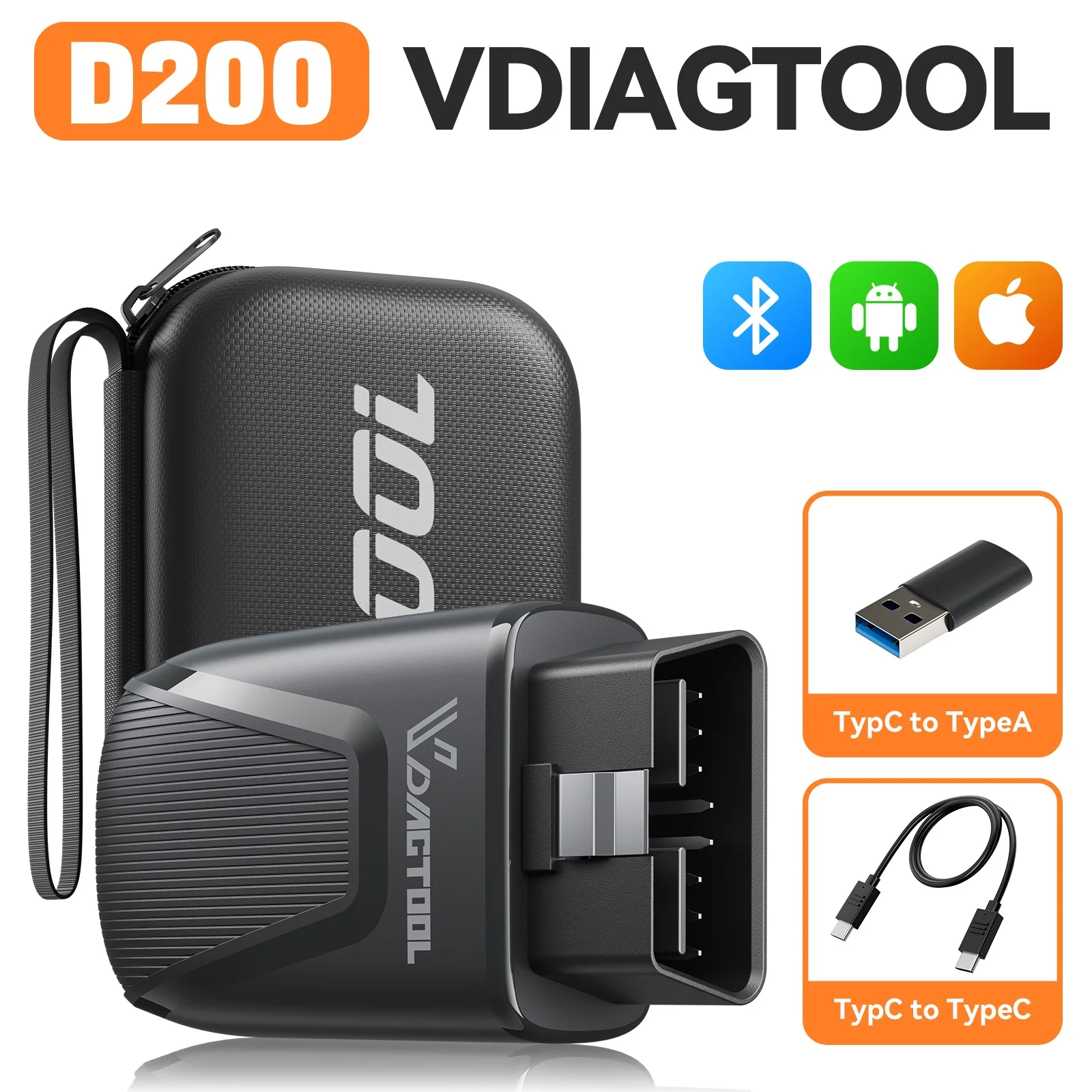 Herramienta de Diagnóstico para Autos VDIAGTOOL D200 2026, Diagnóstico Completo de Sistemas, 26+ Reinicios, Prueba Bidireccional, Escáner OBD2, Actualización Gratuita de por Vida