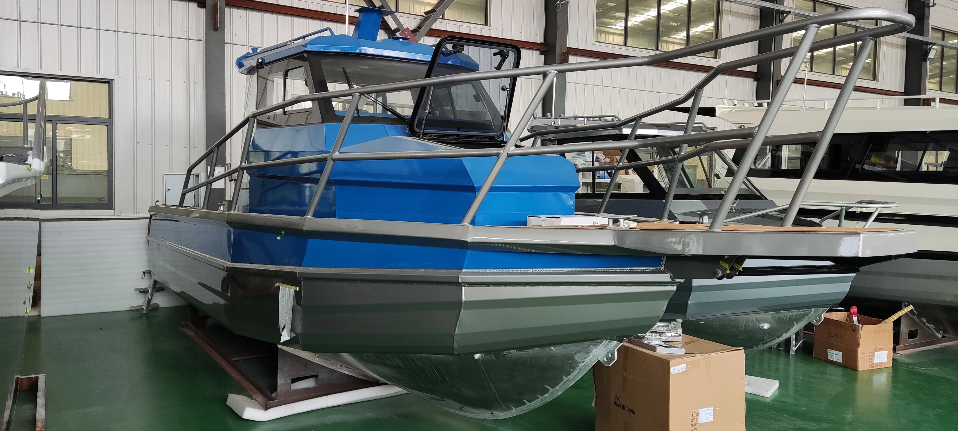 تصنيع رخيصة 7.5 م 26 قدم الصيد الألومنيوم يخت عميق الخامس قارب الألومنيوم #2