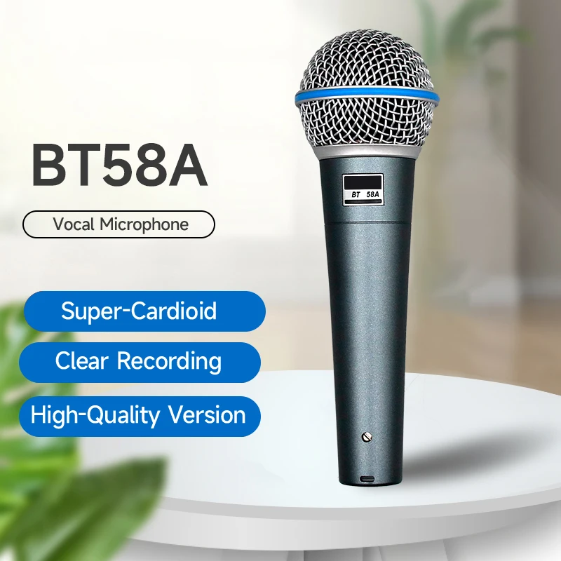 

BT 58A Vocal Microphone Karaoke Supercardioid Dynamic for Stage Singing Professional Wired Microphone for Clear Recording