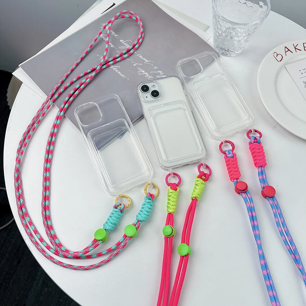 Card Holder Lanyard Phone Case For iPhone 16 Funda iPhone 17 Pro Max 11 15 13 14 Plus 12 Air XR X Xs 7 8 SE 6S  Silicon Cover