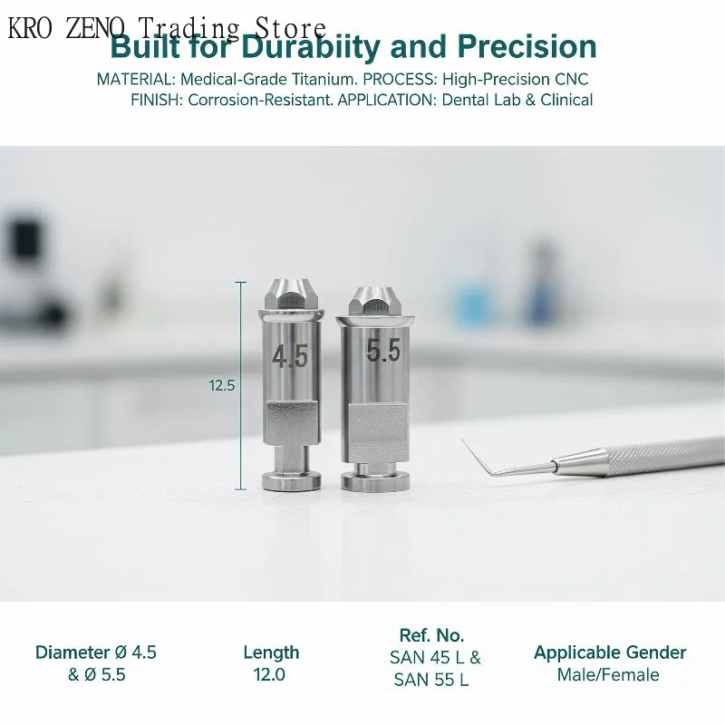 HighQuality SAN 45 L; SAN 55 L Titanium Alloy Analog Multi-Unit Dental Factory Lab For Dental Scan Body Abutment High Bone Metal