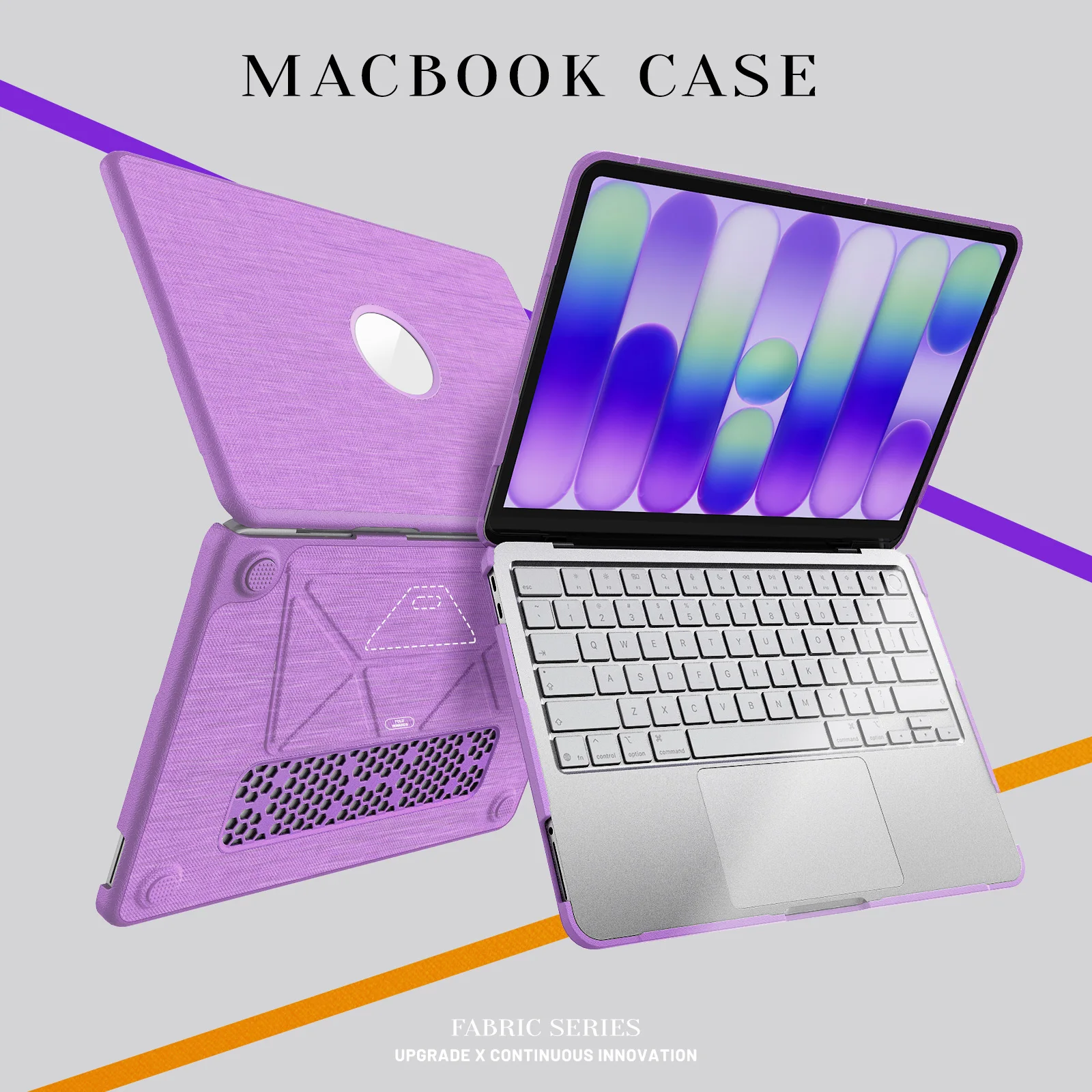 Easy Installation Anti-Slip Laptop Case For MacBook Neo 13 inch 2026 Model A3404 Fabric Cowboy Cover Built-in Foldable Kickstand