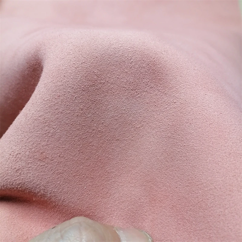 1mm Shrimp Pink Suede. The First Layer Of Sheepskin. Real Leather Fabric. Handmade DIY For Inside. Whole Sheepskin