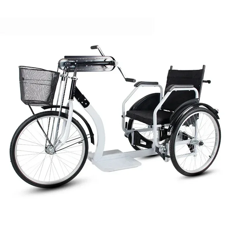 

Popular MT-001 Disabled Hand Cranked Tricycle Elderly Manual Steel Tricycle Handicap