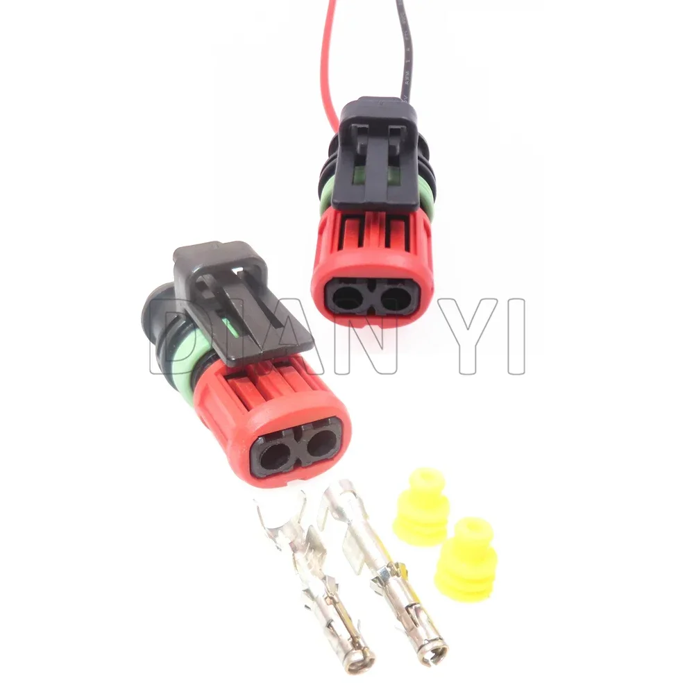 

1 Set 2 Way Auto Plastic Housing Adapters Car Engine Wire Plug AC Assembly Automobile Fuel Spray Nozzle Cable Socket 1337245-3