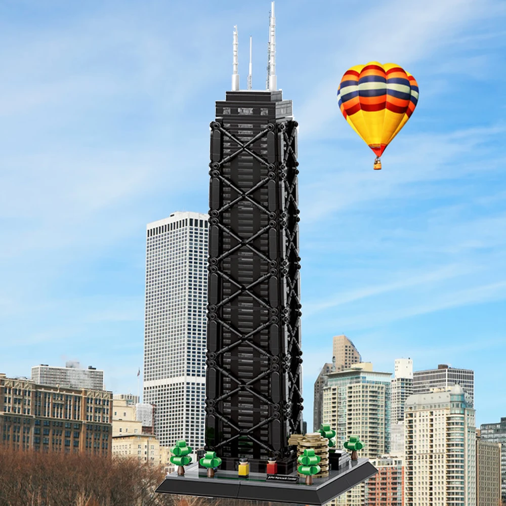 الولايات المتحدة الأمريكية العمارة التجارية بنة شيكاغو جون هانكوك مركز كونستروكتون نموذج Playset الطوب لعب للهدايا