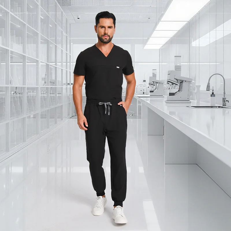 kungfu-scrubs-uniforme-medical-homme-2-pieces-doux-confortable-antibacterien-병원복-남성-스크럽-세트-haut-et-pantalon-tenue-de-travail-medicale