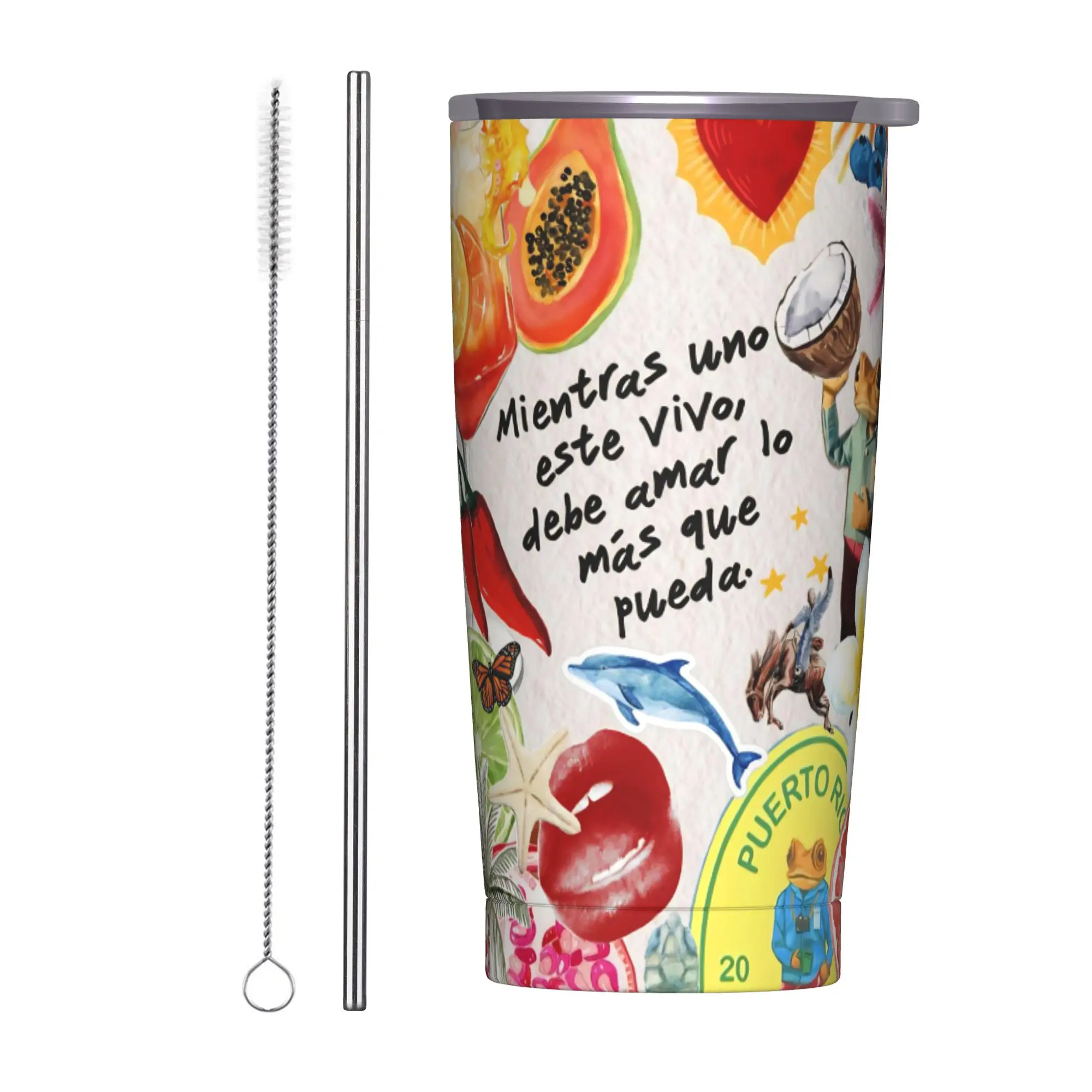 Bad Bunny DTMF Tour 2026 Tumbler Vacuum Insulated  Thermal Cup Vacuum Flask Car Mug Water Bottle 20oz