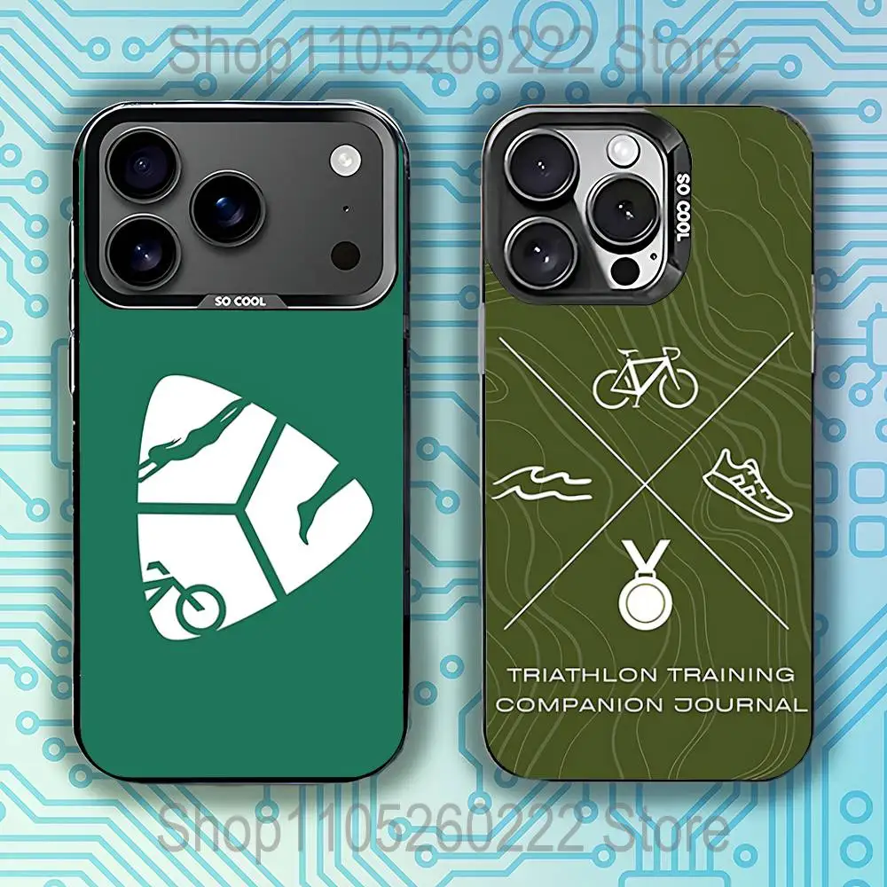

Swim Bike Run Triathlon Phone Case For iPhone 17,16,15,14,13,12,11,Pro,Max,Plus,E,Air,Mini Black Tpu IMD Cover