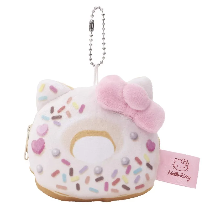 2025 Nowa Japońska Seria Sanrio Donut Kitty Melody Kuromi Cinnamoroll Uniwersalna Torba do Przechowywania Portfel Zawieszka Anime Pluszowe Zabawki Dziewczynka