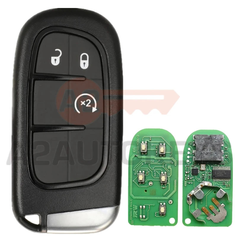 A2AUTOKEYS Original GQ4-54T 433.92 MHZ ID46 Chip Keyless-Go Remote Car Key For Dodge Ram 1500 2500 3500 2014 2015 2016 2017 2018