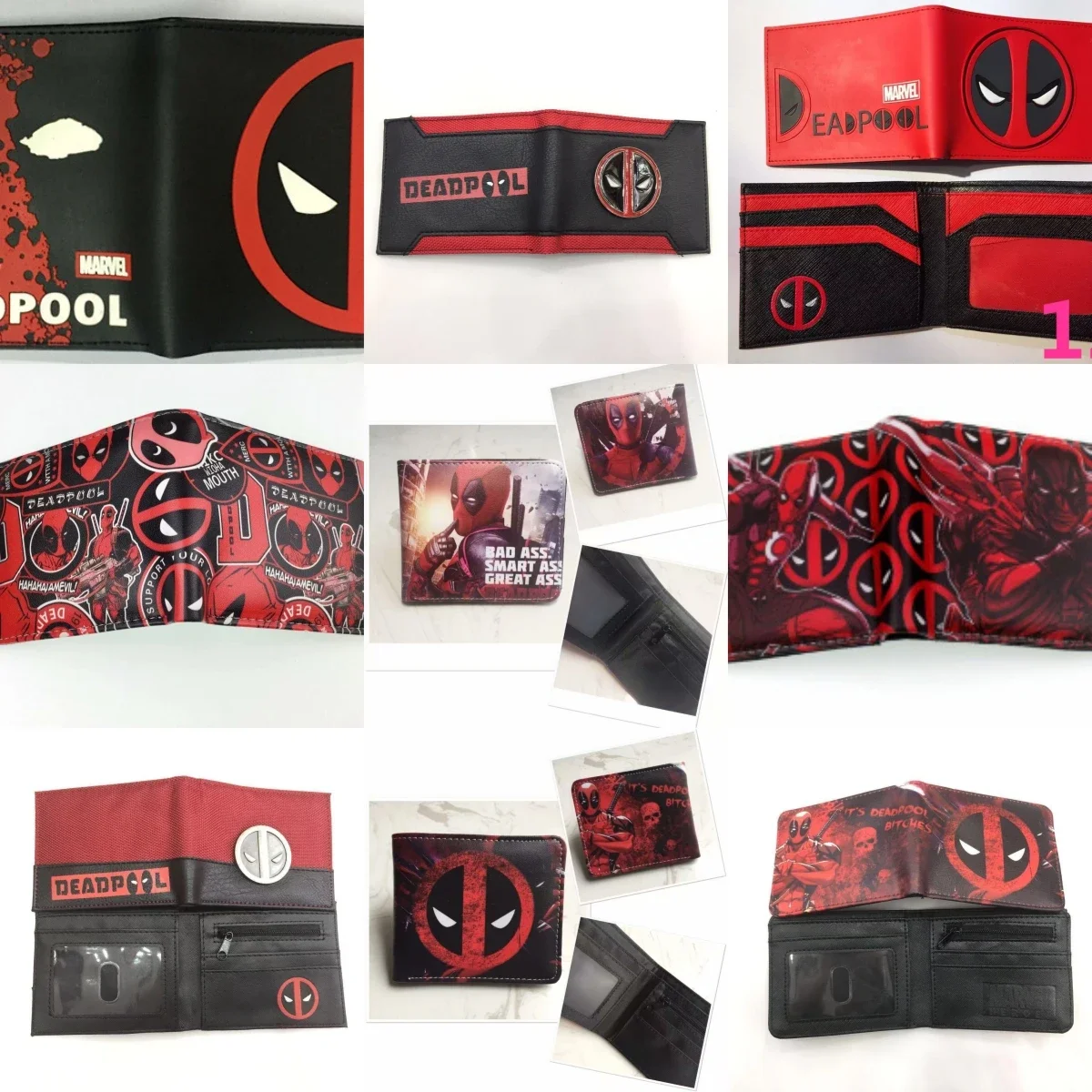 Deadpool Short Wallet  Avengers PU Coin Wallets Coin Purses Holders PVC Short Purse with Coin Pocket Birthday Gift for Friends