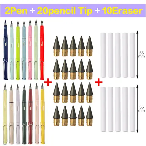 Bilashmart 37 PCS/Set Eternal Pencil Double Eraser Pencils Art Sketch Painting Design Tools School Supplies School Stationery Gifts