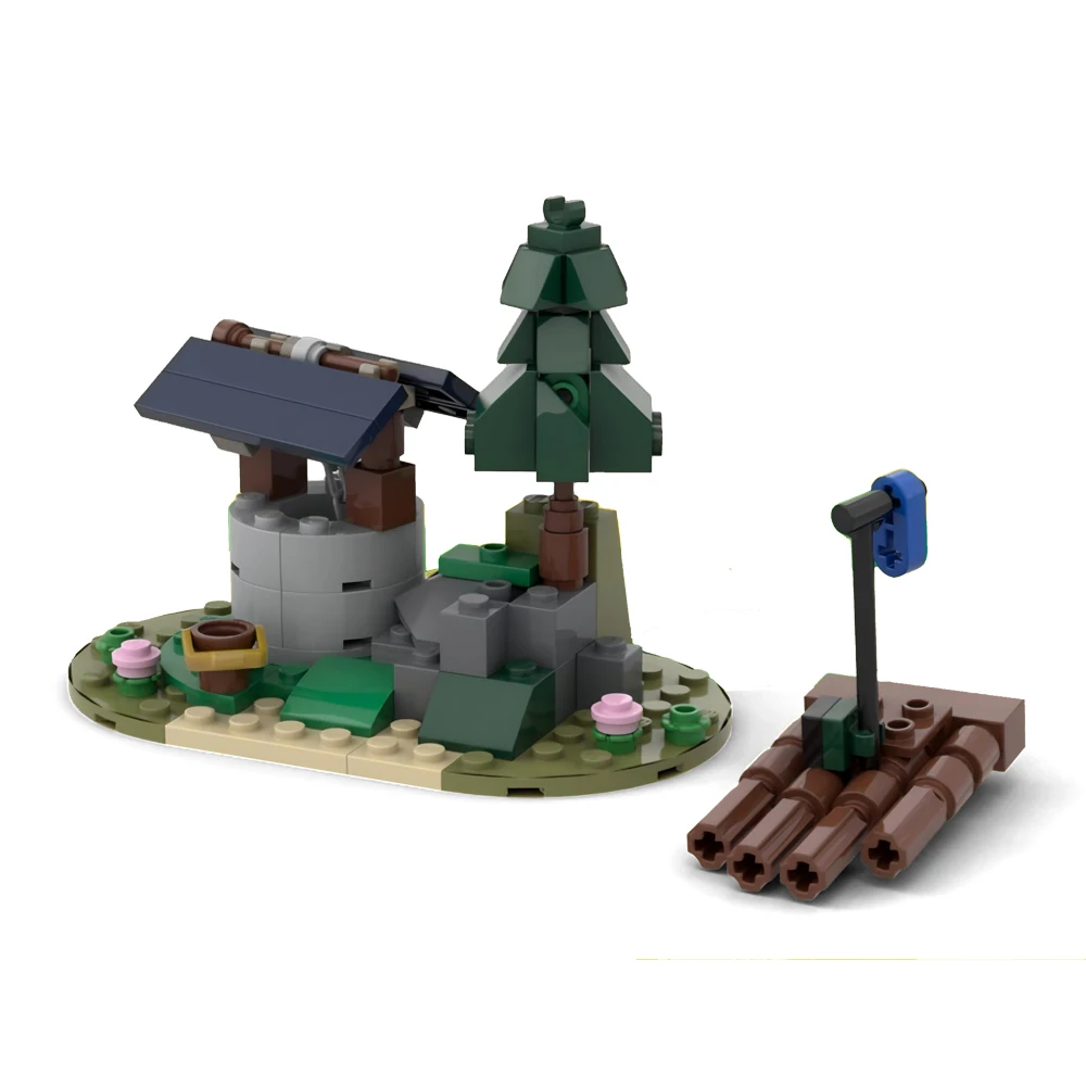 MOC medieval retro architecture forest hideout assembled castle model DIY building block set children's toys boy gift 2118PCS