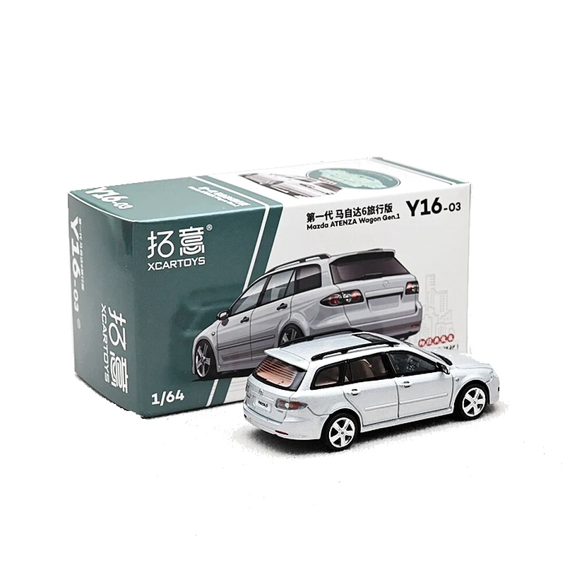 Diecast Original 1:64 Scale Mazda 6 Wagon Travel Version Simulation Alloy Model Display Collectible Gift Souvenir Decoration