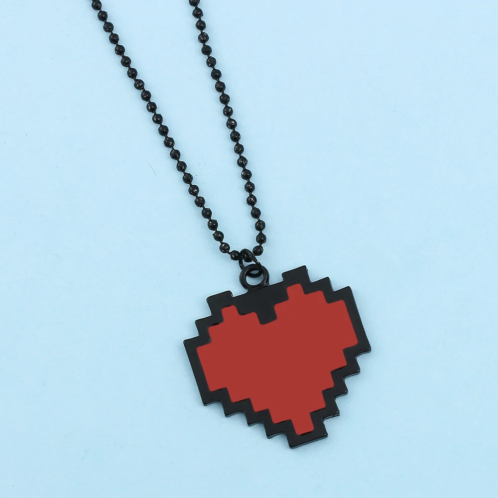 Stereoskopische Pixel-Herz-Halskette Kreativer Charm-Anhänger für Valentinstag Schmuckanhänger Persönliches Geschenk – Detail 4