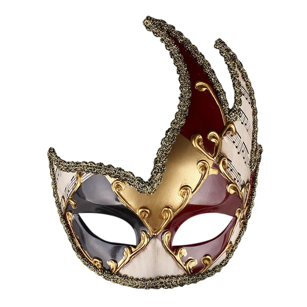 Masquerade Mask Wall Decor Elegant Checkered Musical Mardi Gras Mask for Luxury Home Ballroom Party Festival Decoration