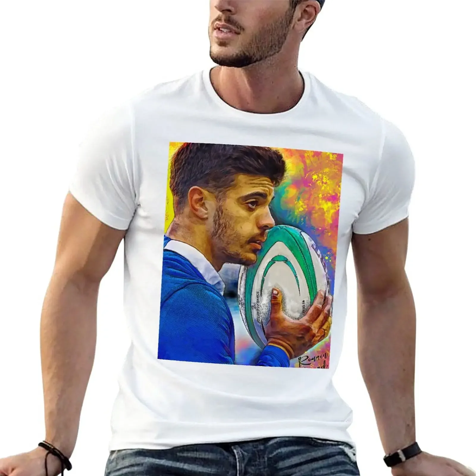 Romain Ntamack Art T-Shirt graphics t shirt hippie clothes custom t shirts blank t shirts mens graphic t-shirts Summer fashion