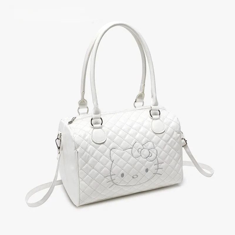 กระเป๋าถือคาวาอิ เฮลโล คิตตี้ สำหรับเด็กผู้หญิง น่ารัก ปักลาย หนังนิ่ม สะพายไหล่ข้างเดียว ความจุเยอะ เหมาะสำหรับการเดินทางและออกนอกบ้าน