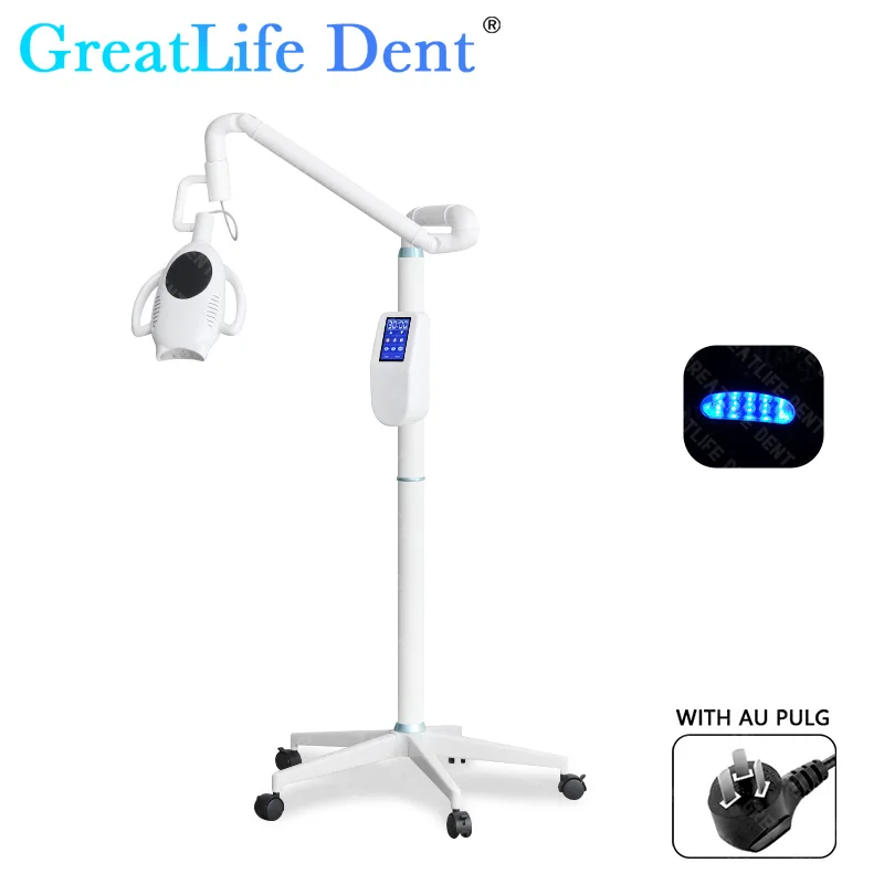 Beweegbare 3 Kleuren Tandheelkundige Tanden Whitener Machine 60 W Touch Screen Tanden Whitening met 10 LEDS Lamp Kralen Bleken lamp