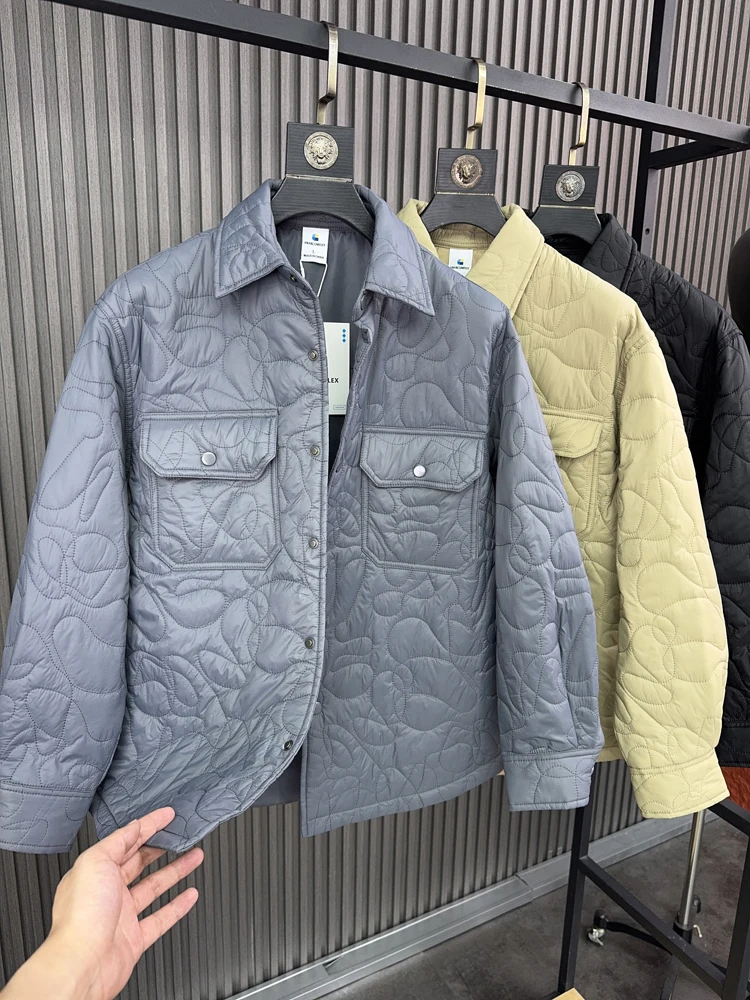 

Мужское повседневное стеганое пальто из хлопкового тюэта с воротником-стойкой, теплое пальто с подкладкой Ci Faion, осенне-зимняя верхняя одежда