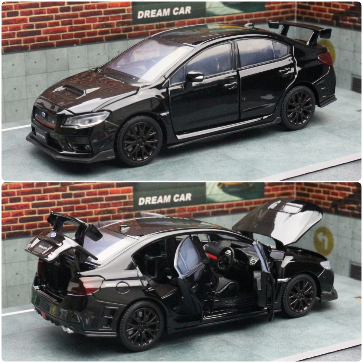 1/32 subaru sti wrx s207 carro de brinquedo em miniatura modelo