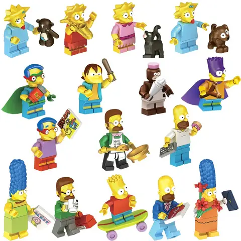 The Simpsons Family Mini Model Figures Assemble Action Bros Figures Collection