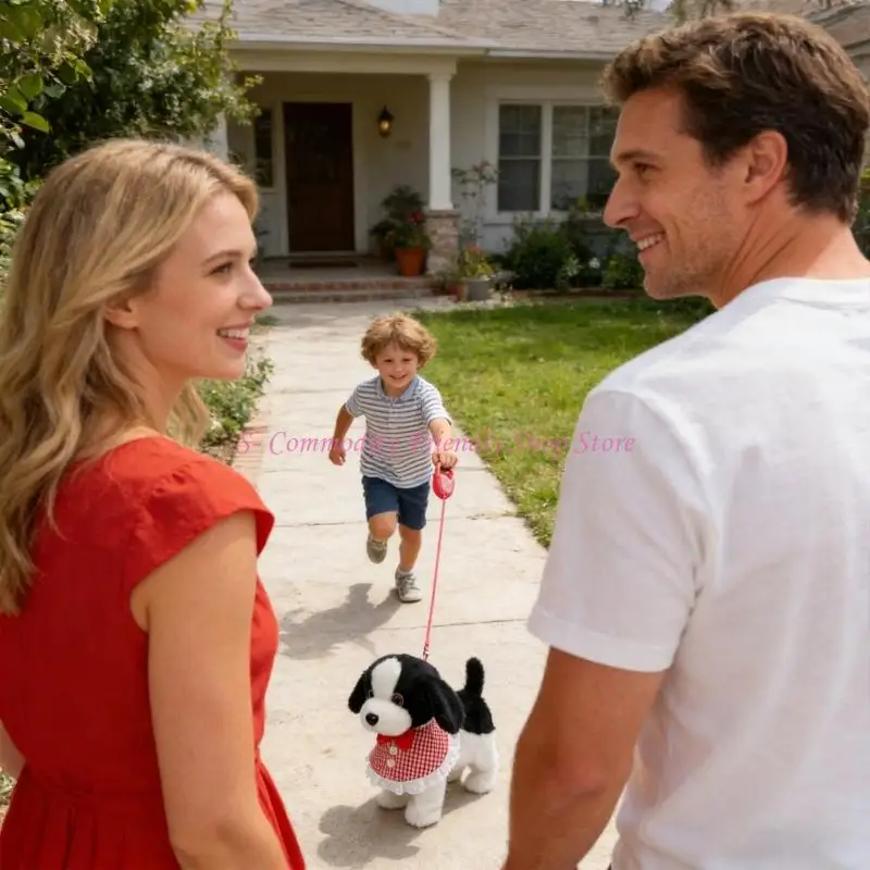 

85AE Electric Dog Plush Toy Realistic Walking Barking Movement Robot Pet for Kids